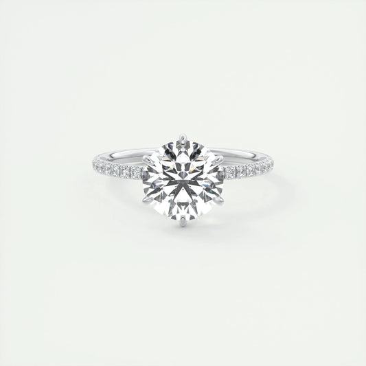 2.0 CT Round Cut Pave Moissanite Engagement Ring 1