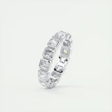 2.25 Asscher Cut Full Bezel Setting Moissanite Bridal Wedding Band 3