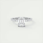 1.91 CT Emerald Solitaire Pave Moissanite Engagement Ring 1
