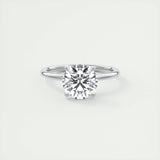 2.0 CT Round Cut Solitaire Moissanite Engagement Ring 1