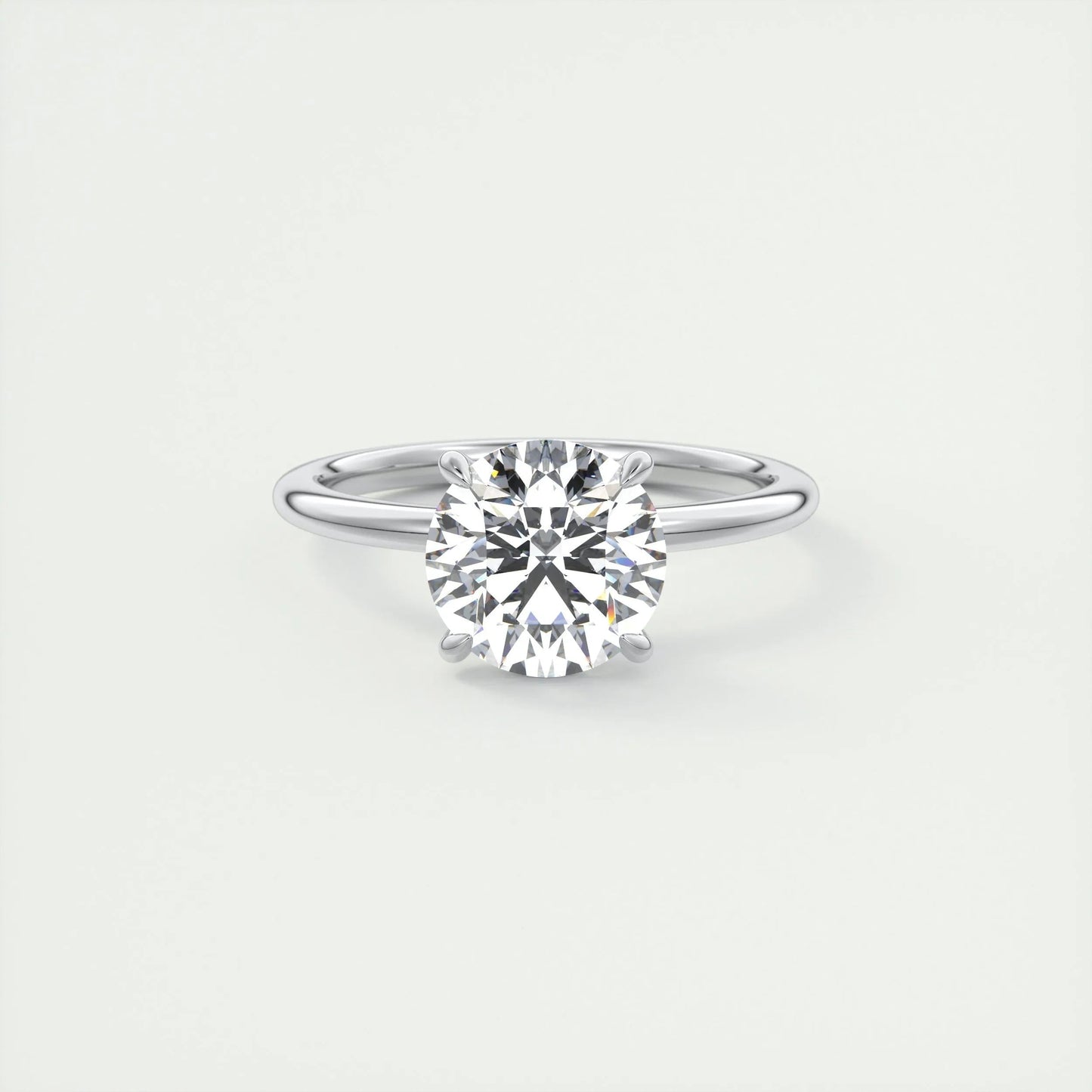 2.0 CT Round Cut Solitaire Moissanite Engagement Ring 1
