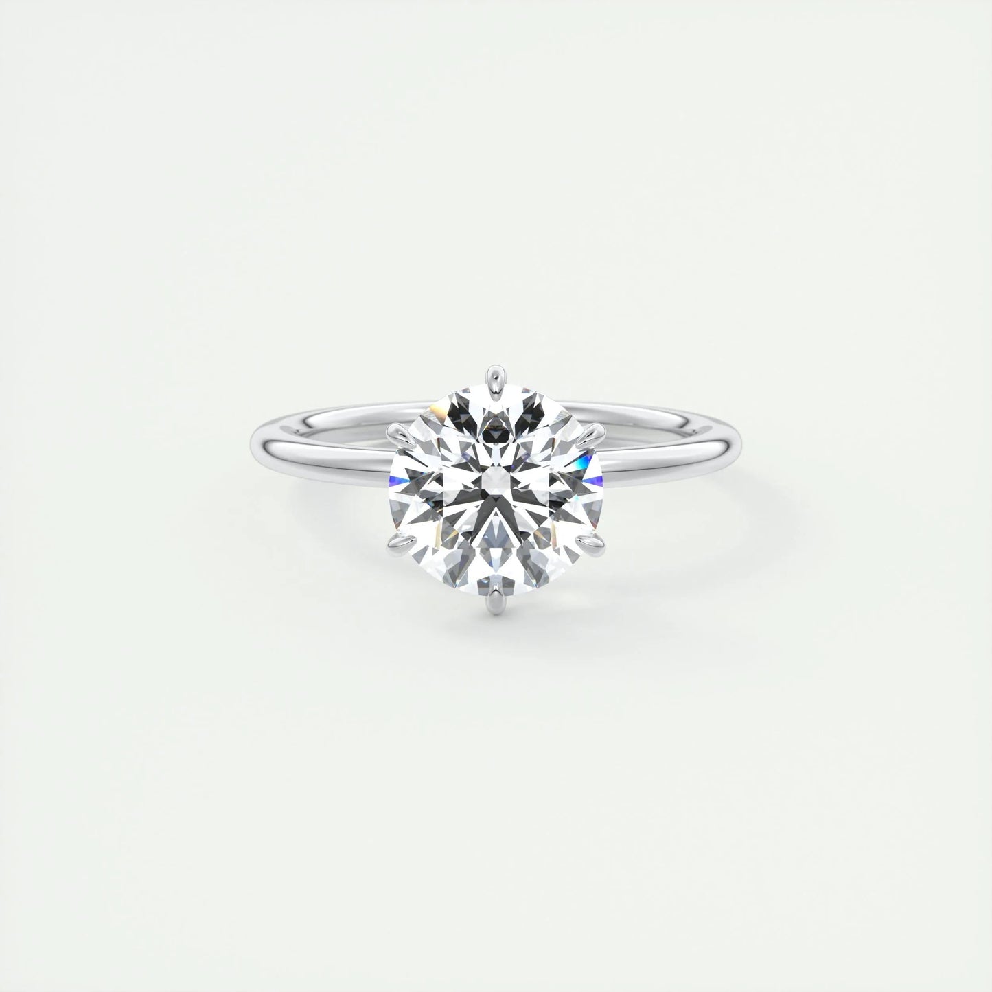 2.0 CT Round Cut Solitaire Moissanite Engagement Ring 1