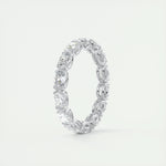 2.25 Oval Cut Half Bezel Moissanite Bridal Wedding Band 3