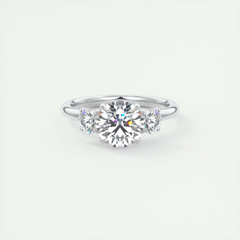 2.0 CT Round Cut Three Stone Moissanite Engagement Ring 1