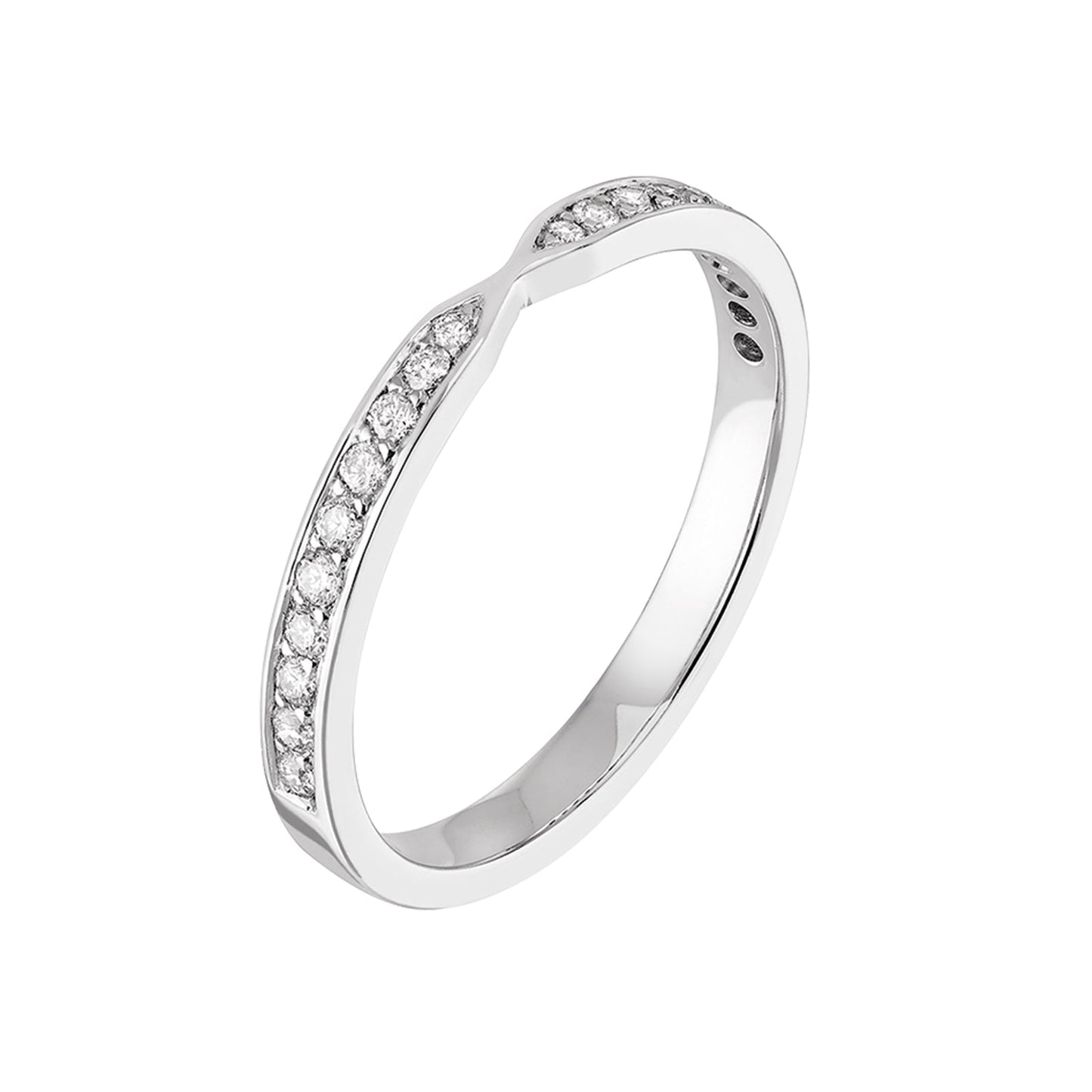 0.22 CT Round Shaped Moissanite Channel Setting Wedding Band 2