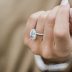 3.85 CT Oval Halo & Pave Moissanite Engagement Ring 3