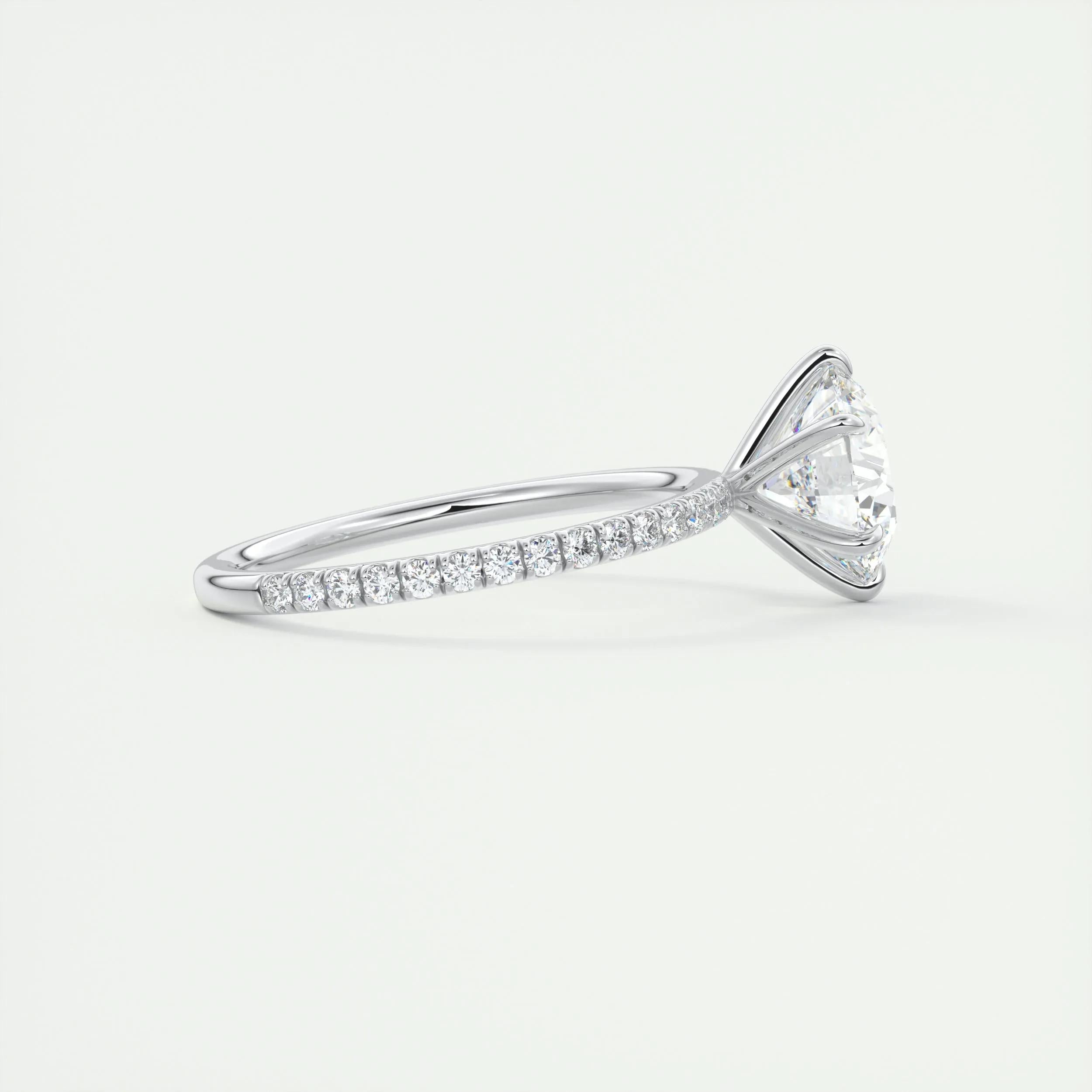 2.0 CT Round Cut Pave Moissanite Engagement Ring 2