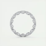 2.25 Oval Cut Half Bezel Moissanite Bridal Wedding Band 6