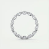 2.25 Oval Cut Half Bezel Moissanite Bridal Wedding Band 6