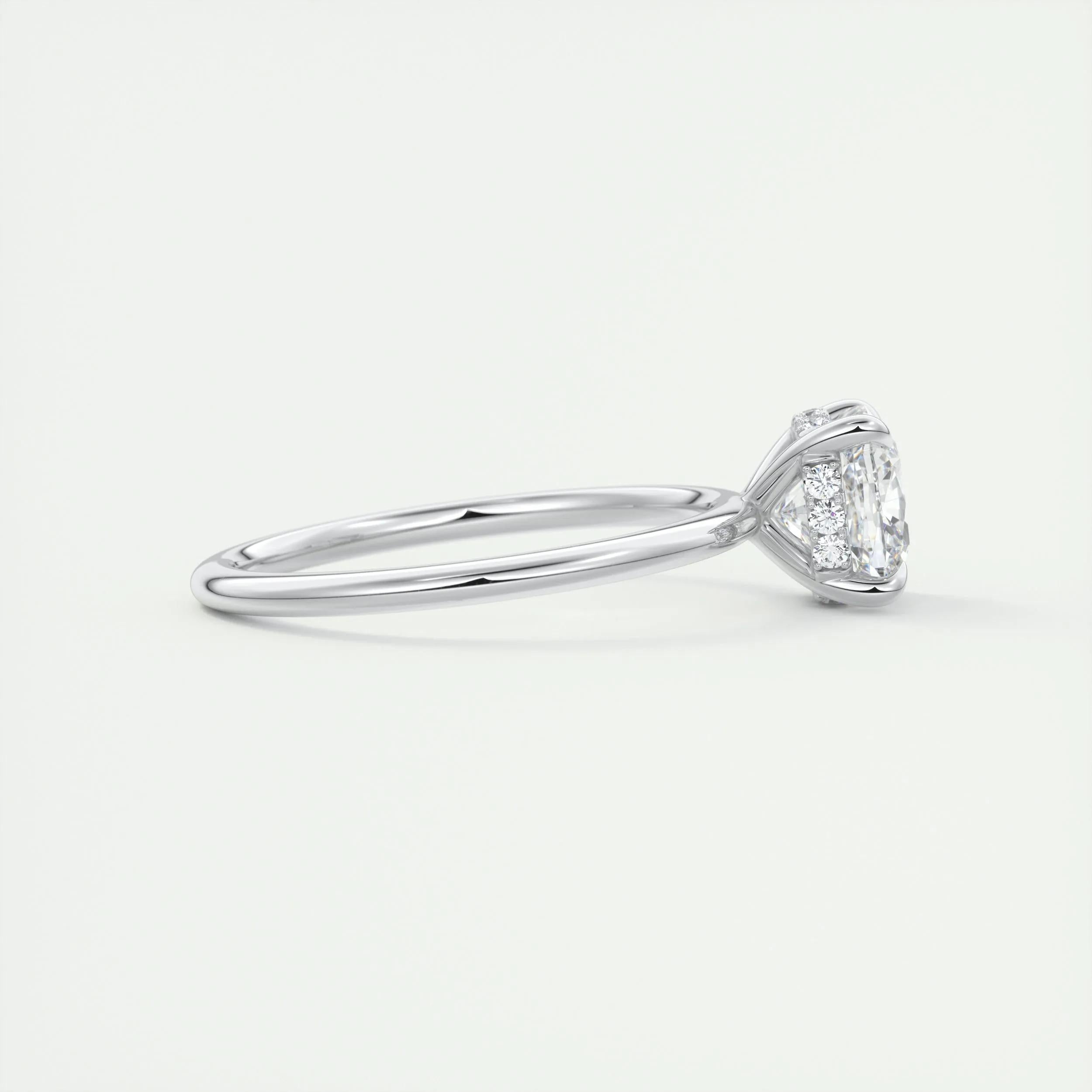 2.15 CT Cushion Hidden Halo Moissanite Engagement Ring 2