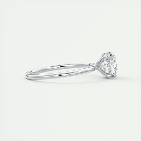 2.15 CT Cushion Hidden Halo Moissanite Engagement Ring 2