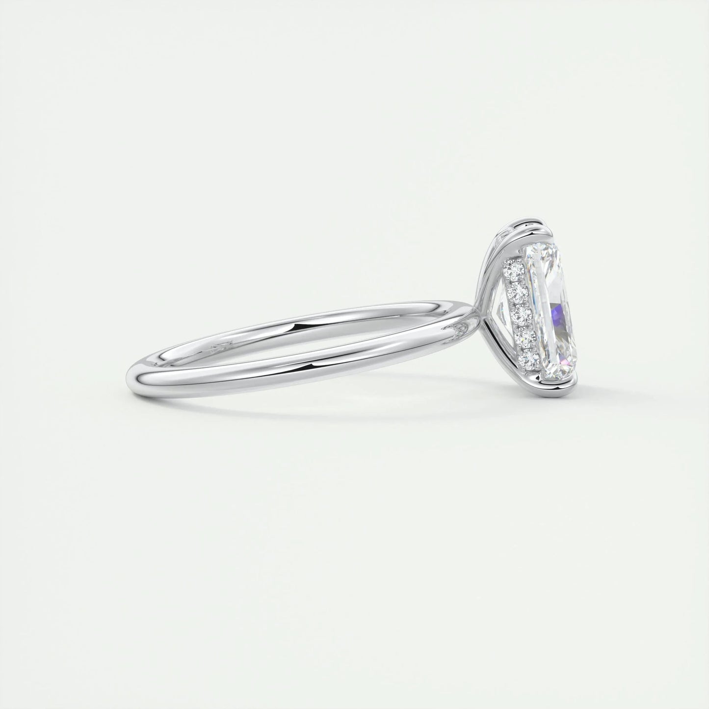 2.10 CT Radiant Hidden Halo Moissanite Engagement Ring 2