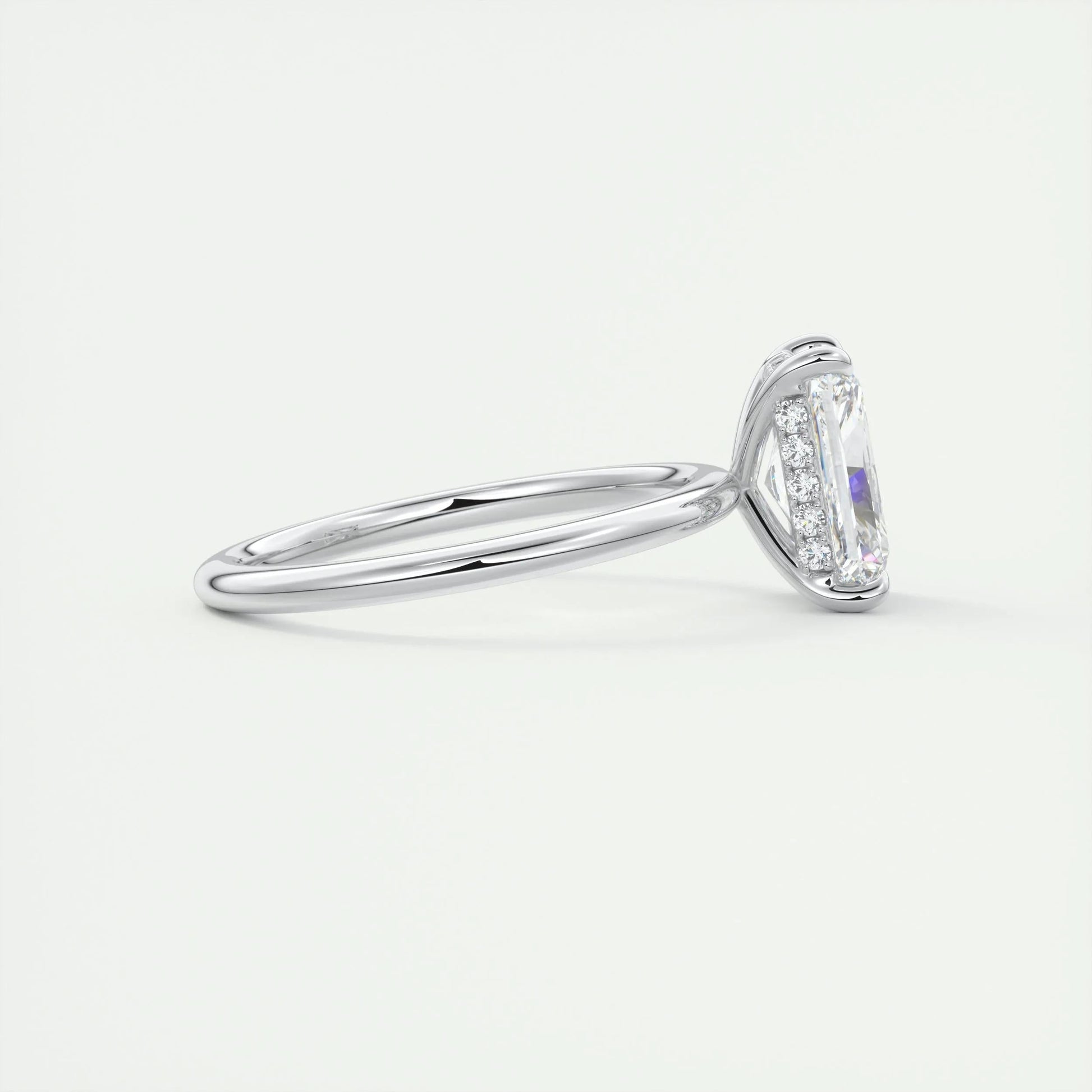 2.10 CT Radiant Hidden Halo Moissanite Engagement Ring 2