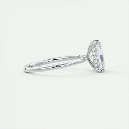 2.10 CT Radiant Hidden Halo Moissanite Engagement Ring 2