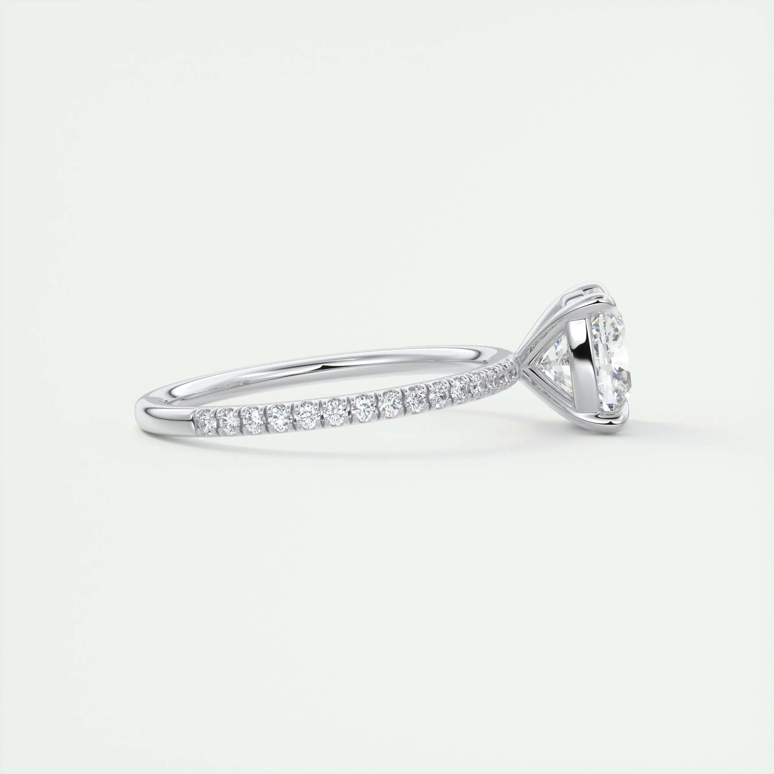 2.15 CT Cushion Cut Pave Moissanite Engagement Ring 2