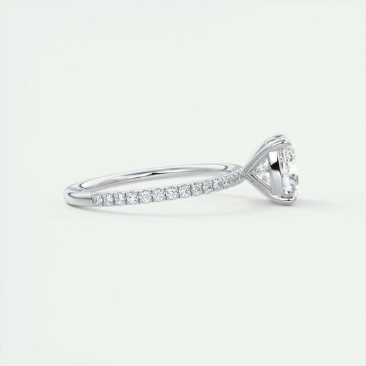 2.15 CT Cushion Cut Pave Moissanite Engagement Ring 2