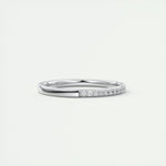 0.18 Round Minimalist Half Eternity Moissanite Bridal Wedding Band 3