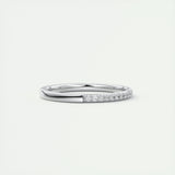 0.18 Round Minimalist Half Eternity Moissanite Bridal Wedding Band 3