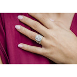 3.60 CT Cushion Halo & Pave Moissanite Engagement Ring 4