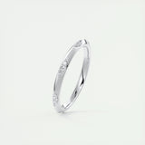 0.09 Round Cut Flush Moissanite Bridal Wedding Band 15