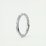 0.54 Baguette Bar Set Half Eternity Moissanite Bridal Wedding Band 3