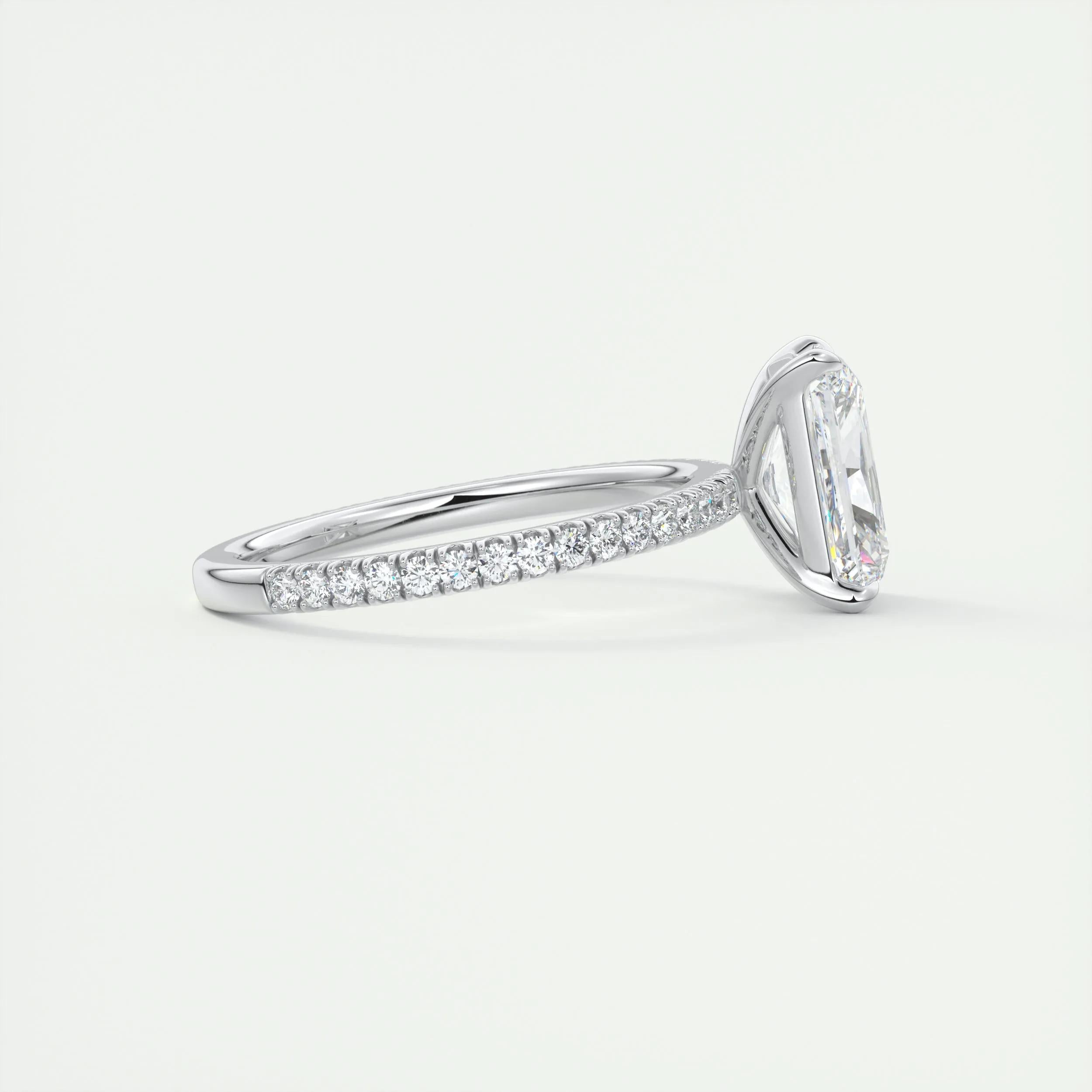 2.10 CT Radiant Cut Pave Style Moissanite Engagement Ring 3