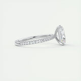 2.10 CT Radiant Solitaire Pave Moissanite Engagement Ring 3