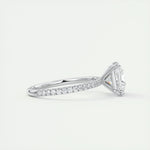 2.08 CT Princess Cut Pave Moissanite Engagement Ring 2