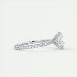 2.08 CT Princess Cut Pave Moissanite Engagement Ring 2