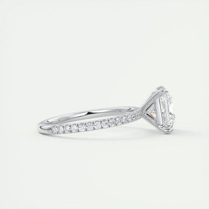 2.08 CT Princess Cut Pave Moissanite Engagement Ring 2