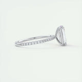 1.91 CT Emerald Cut Pave Moissanite Engagement Ring 2