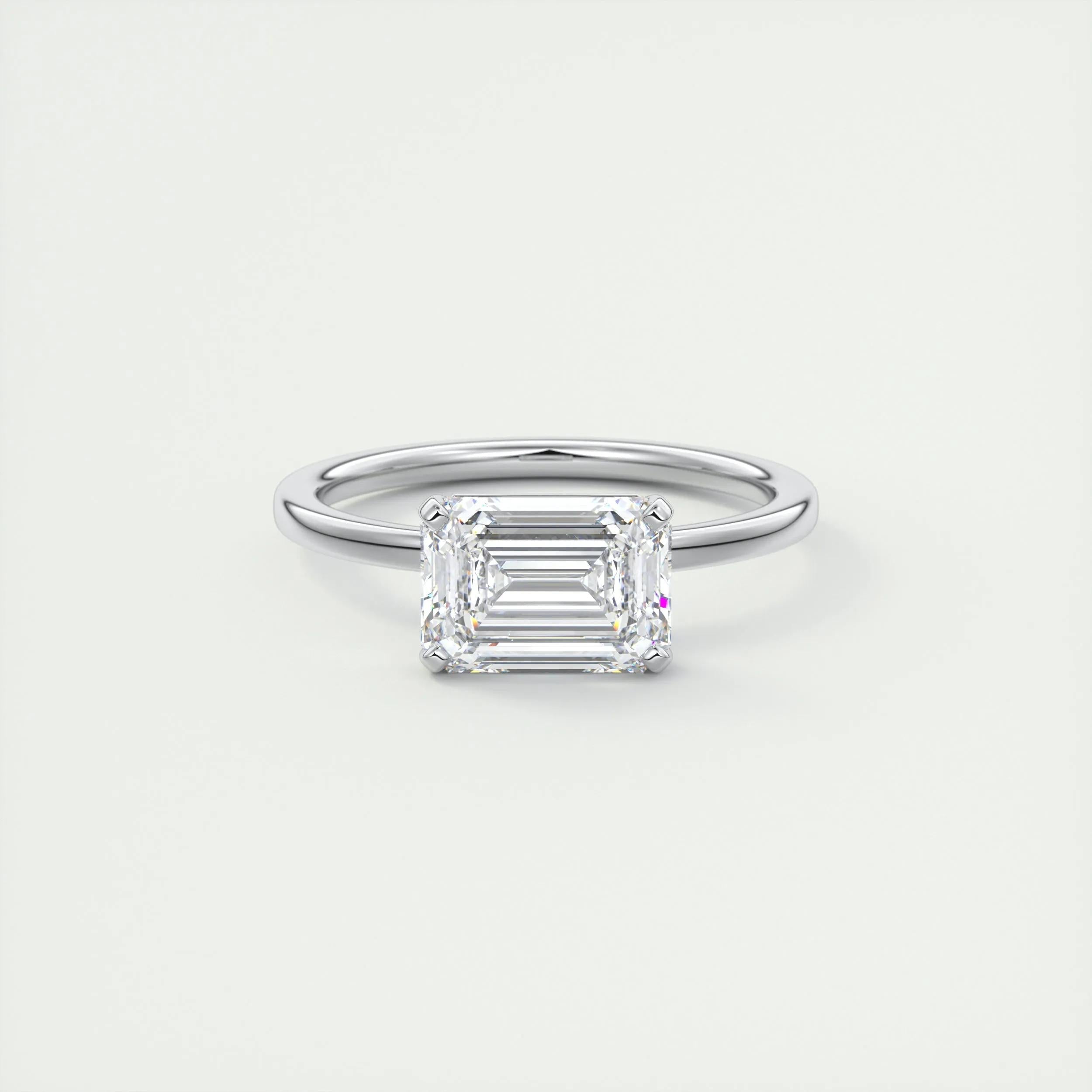 1.91 CT Emerald Cut Solitaire Moissanite Engagement Ring 1