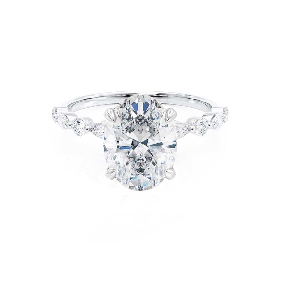 0.90 CT Oval Shaped Solitaire Moissanite Engagement Ring 2