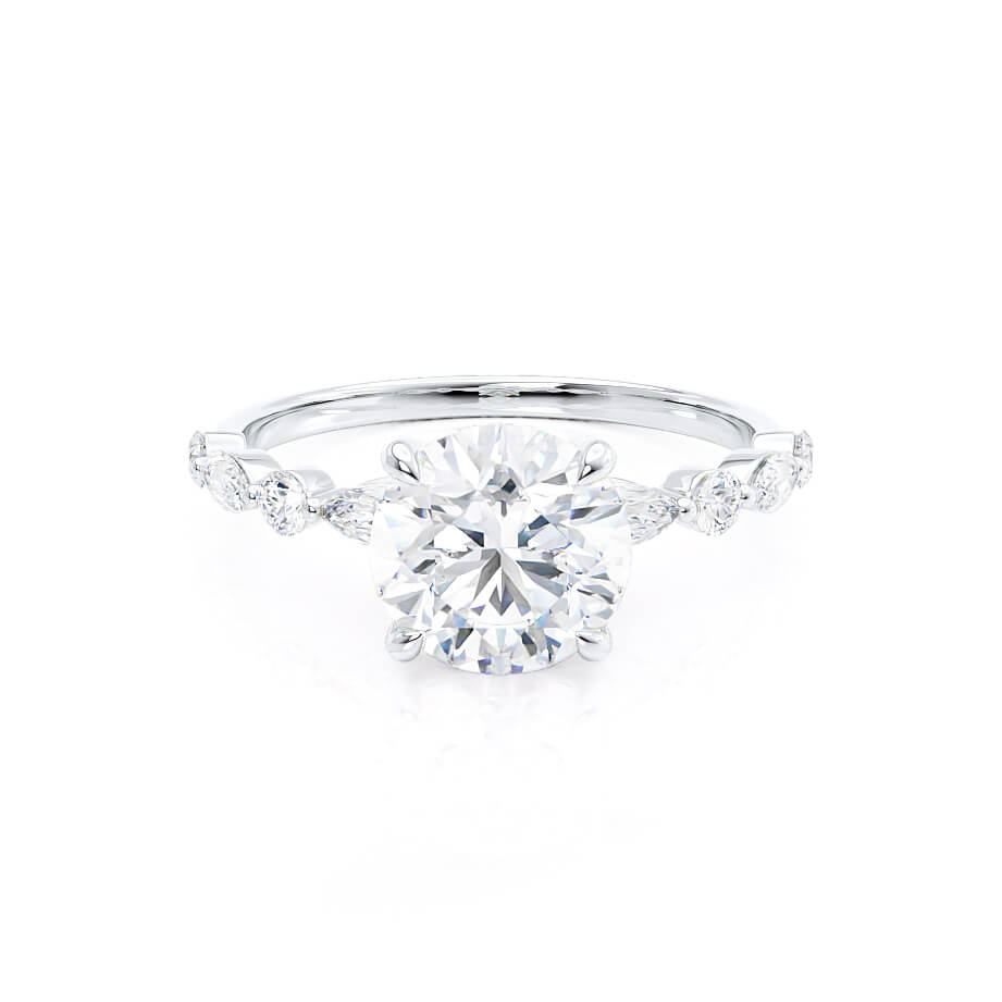 1.0 CT Round Shaped Moissanite Solitaire Engagement Ring 2