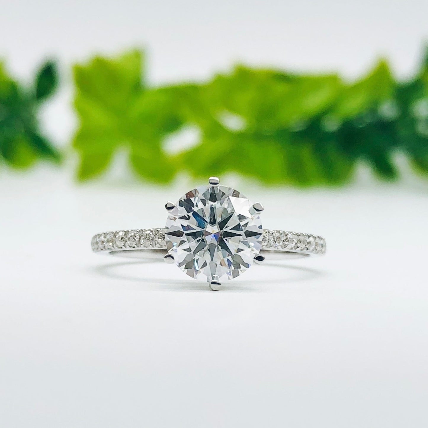 
                  
                    1.85 CT Round Cut Solitaire Pave Moissanite Engagement Ring 7
                  
                