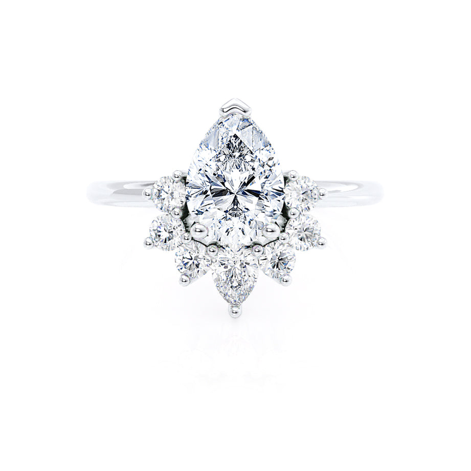 
                  
                    1.20 CT Pear Shaped Moissanite Cluster Style Engagement Ring 2
                  
                