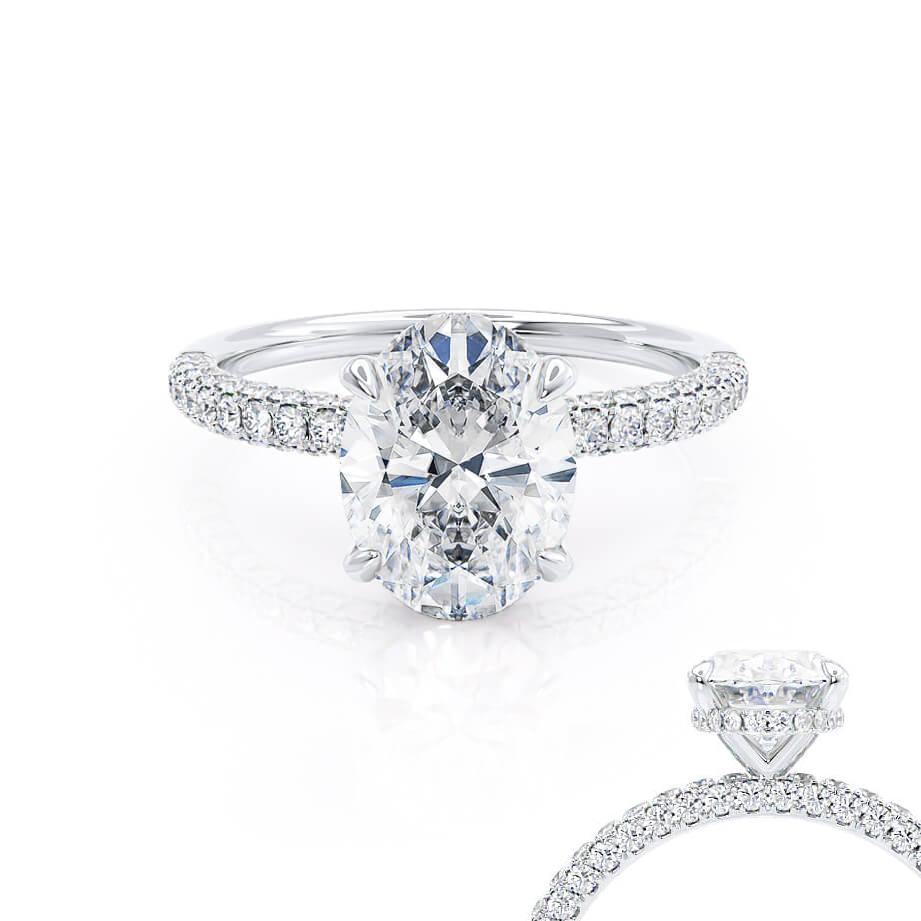 
                  
                    1.50 CT Oval Shaped Moissanite Hidden Halo Style Engagement Ring 1
                  
                