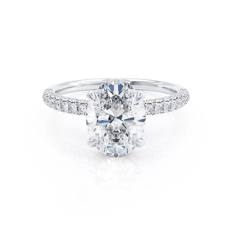 
                  
                    1.50 CT Oval Shaped Moissanite Hidden Halo Style Engagement Ring 2
                  
                