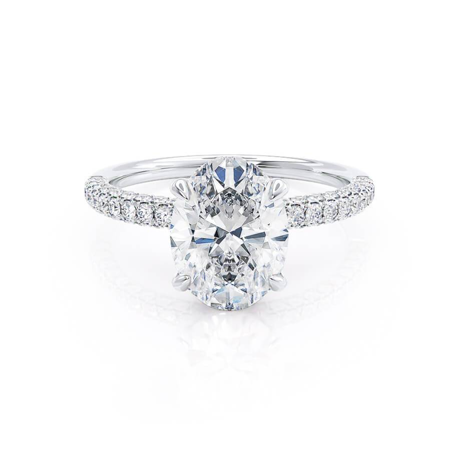 4.20 CT Oval Shaped Moissanite Hidden Halo Engagement Ring 2