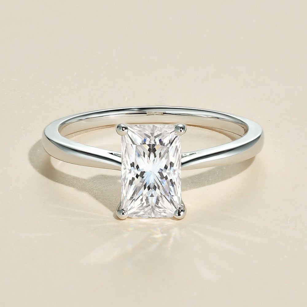 1.67 CT Radiant Cut Solitaire Moissanite Engagement Ring