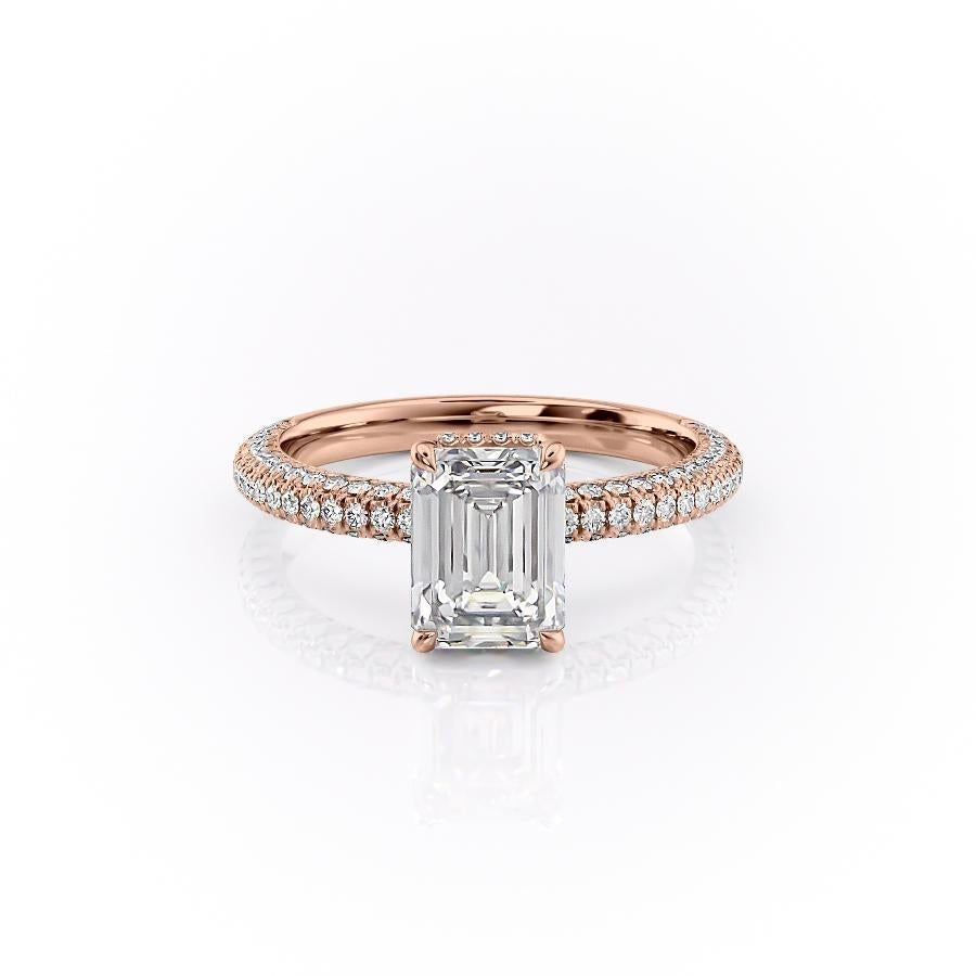 
                  
                    1.91 CT Emerald Cut Solitaire Triple Pave Setting Moissanite Engagement Ring 12
                  
                