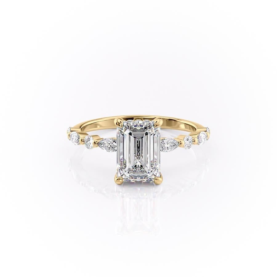 
                  
                    2.10 CT Emerald Cut Solitaire Pave Setting Moissanite Engagement Ring 11
                  
                