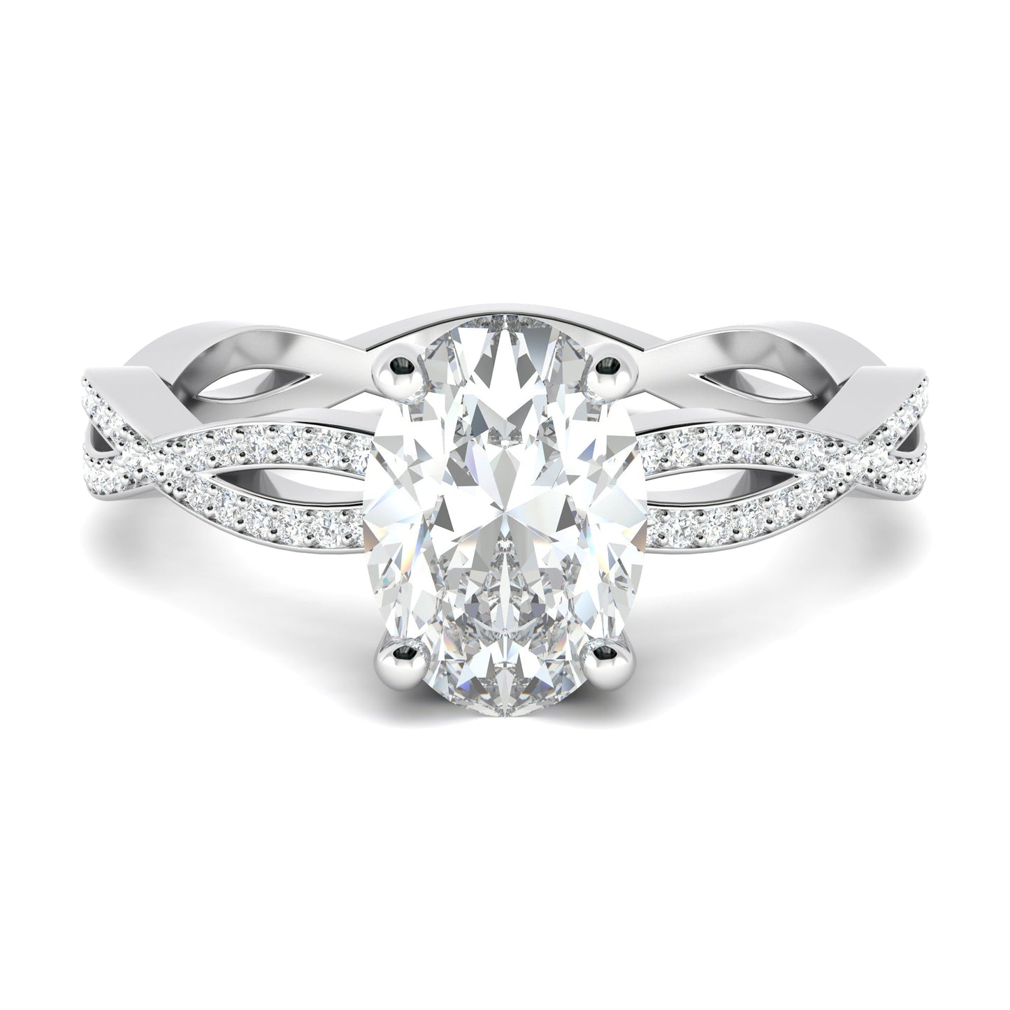 
                  
                    1.33 CT Oval Cut Twisted Pave Moissanite Engagement Ring 5
                  
                