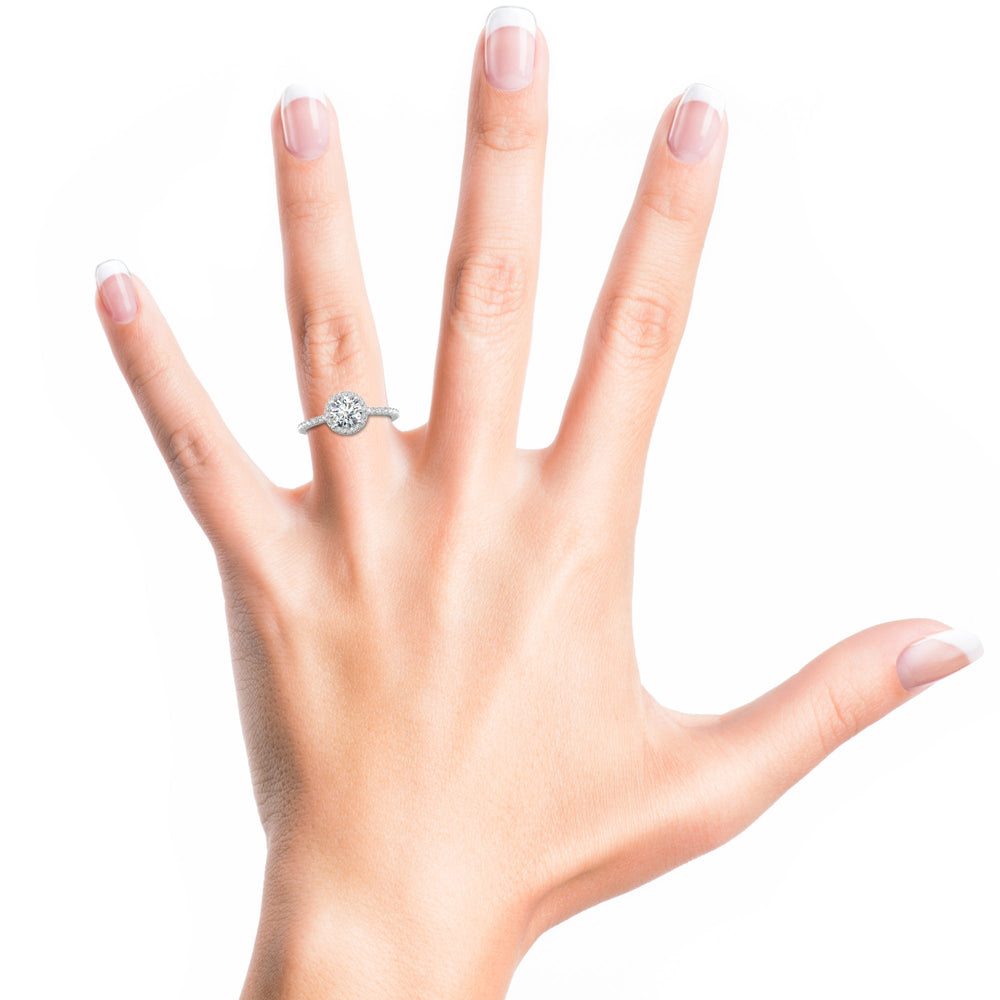 
                  
                    1.0 CT Round Cut Halo Moissanite Engagement Ring
                  
                