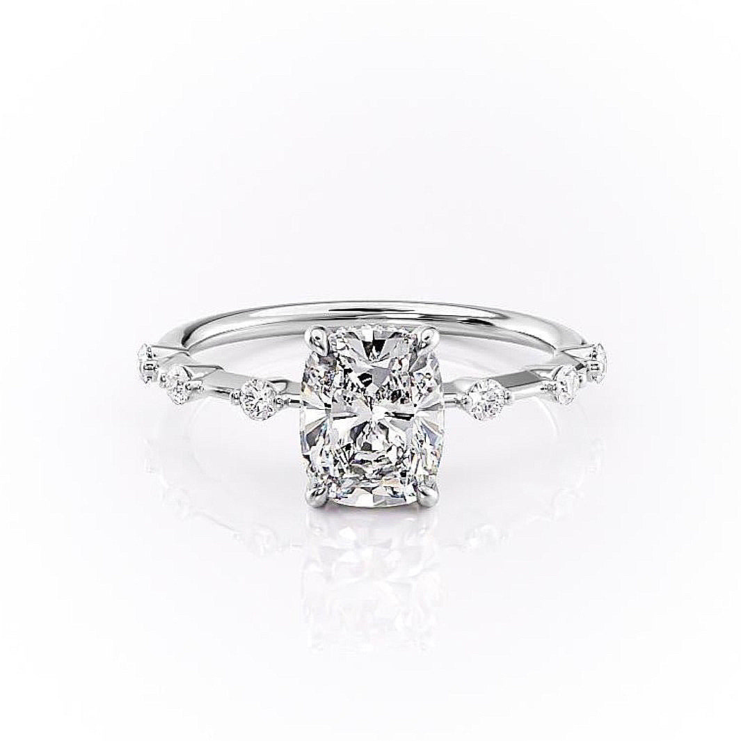 
                  
                    2.0 CT Elongated Cushion Cut Solitaire Dainty Style Moissanite Engagement Ring 8
                  
                