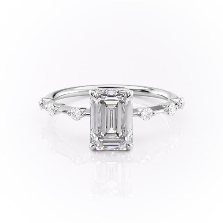 
                  
                    2.10 CT Emerald Cut Solitaire Dainty Style Moissanite Engagement Ring 10
                  
                