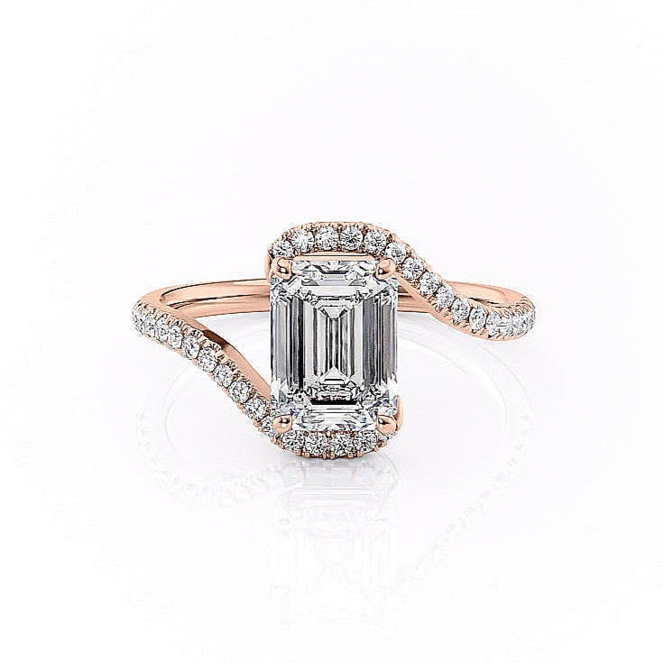 
                  
                    2.10 CT Emerald Cut Solitaire Bypass Setting Moissanite Engagement Ring 12
                  
                