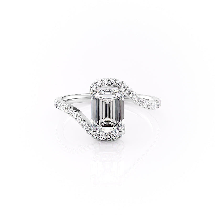 
                  
                    2.10 CT Emerald Cut Solitaire Bypass Setting Moissanite Engagement Ring
                  
                