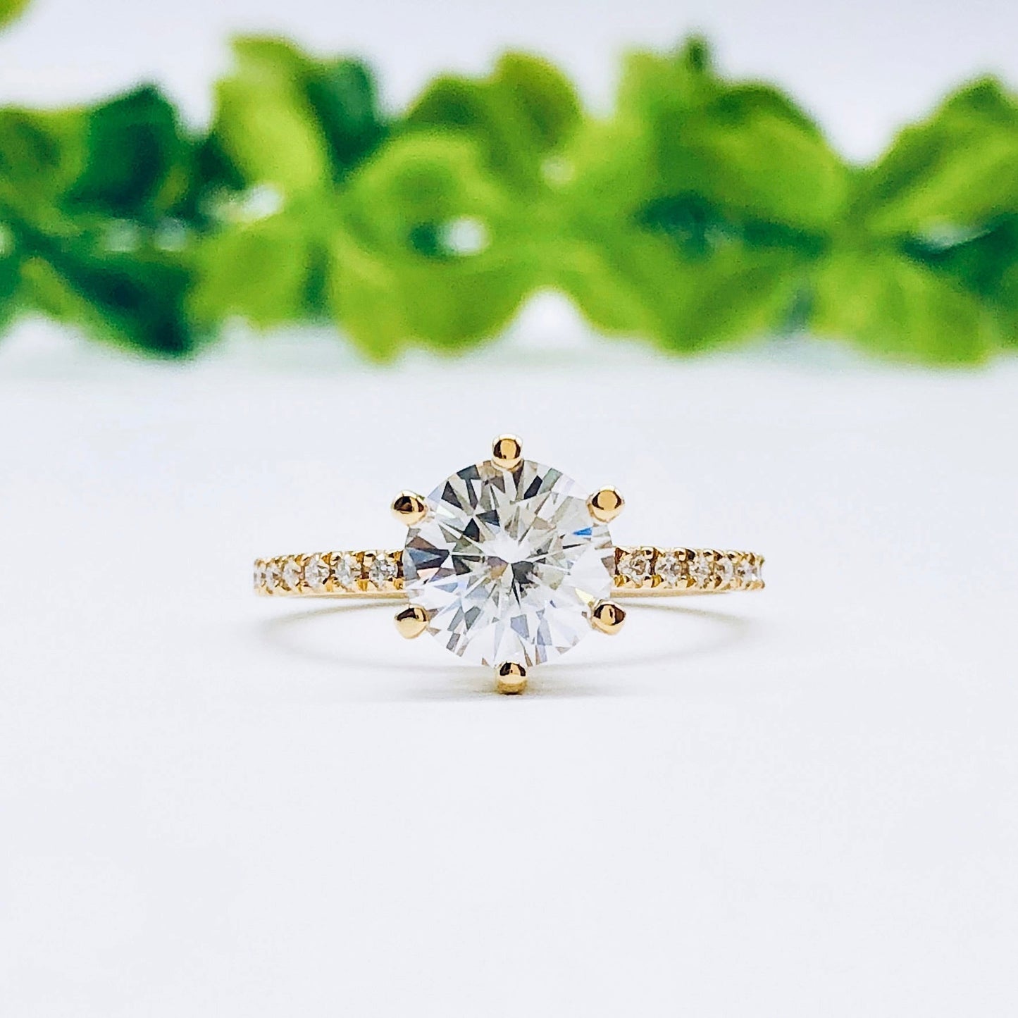 
                  
                    1.85 CT Round Cut Solitaire Pave Moissanite Engagement Ring 11
                  
                