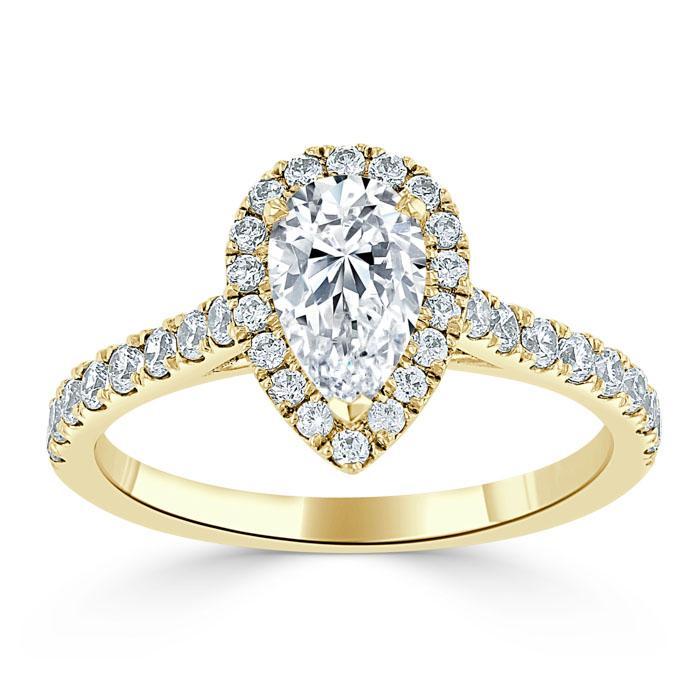 
                  
                    1.0 CT Pear Cut Halo Moissanite Engagement Ring With Pave Setting 5
                  
                